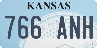 KS license plate 766ANH