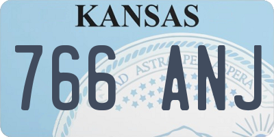 KS license plate 766ANJ