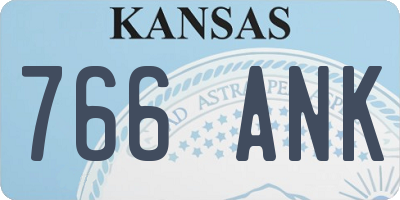 KS license plate 766ANK