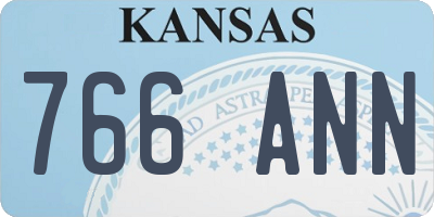 KS license plate 766ANN