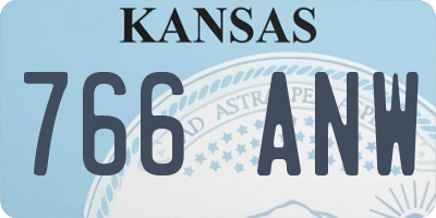 KS license plate 766ANW