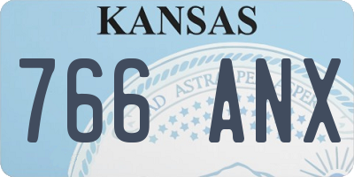 KS license plate 766ANX