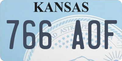 KS license plate 766AOF