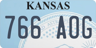 KS license plate 766AOG