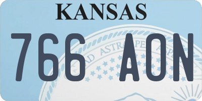 KS license plate 766AON