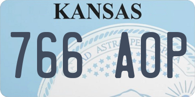 KS license plate 766AOP