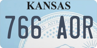 KS license plate 766AOR