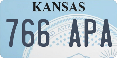 KS license plate 766APA