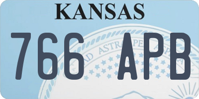 KS license plate 766APB