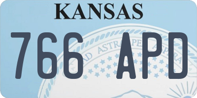 KS license plate 766APD