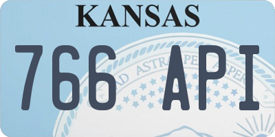 KS license plate 766API
