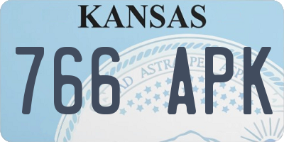 KS license plate 766APK