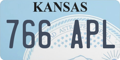 KS license plate 766APL