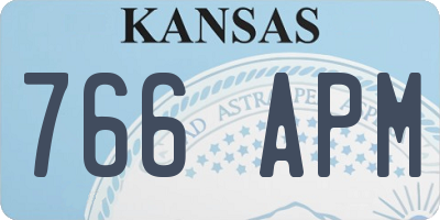 KS license plate 766APM