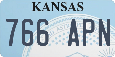 KS license plate 766APN