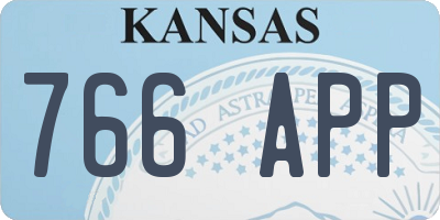 KS license plate 766APP
