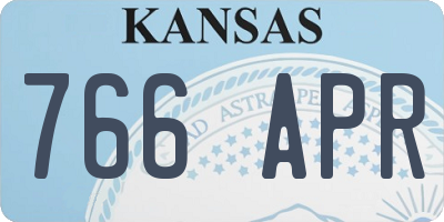 KS license plate 766APR