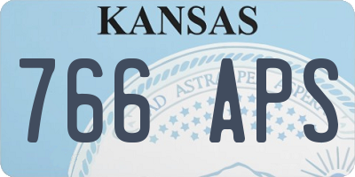 KS license plate 766APS