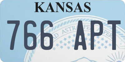 KS license plate 766APT