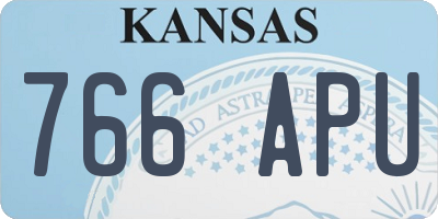 KS license plate 766APU