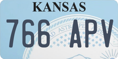 KS license plate 766APV