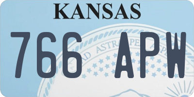 KS license plate 766APW