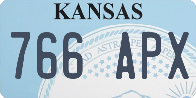 KS license plate 766APX