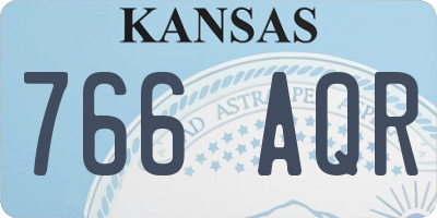 KS license plate 766AQR