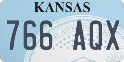 KS license plate 766AQX