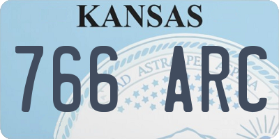 KS license plate 766ARC