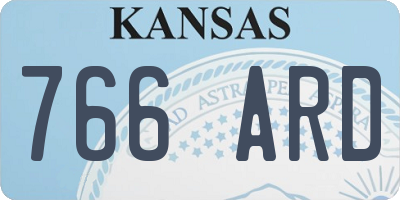 KS license plate 766ARD