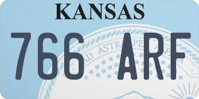 KS license plate 766ARF