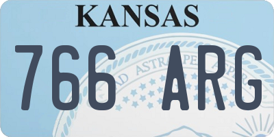 KS license plate 766ARG