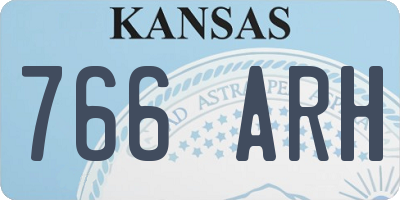 KS license plate 766ARH