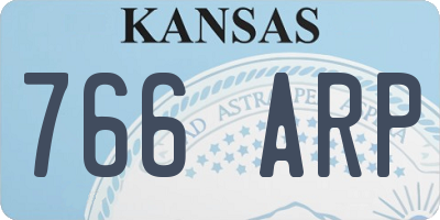 KS license plate 766ARP