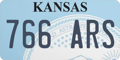KS license plate 766ARS