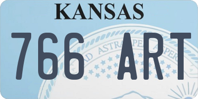 KS license plate 766ART