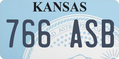 KS license plate 766ASB