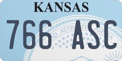 KS license plate 766ASC