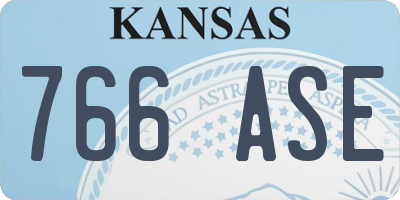 KS license plate 766ASE
