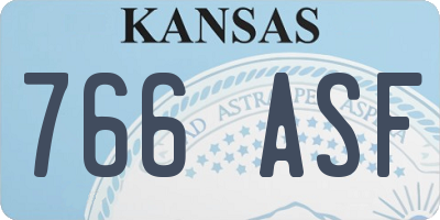 KS license plate 766ASF