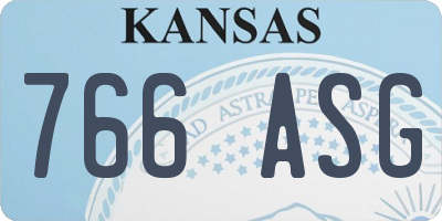KS license plate 766ASG