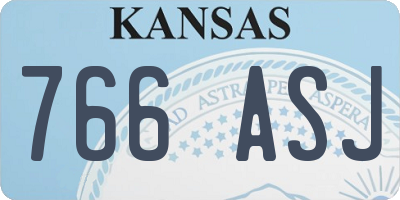 KS license plate 766ASJ
