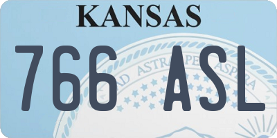 KS license plate 766ASL