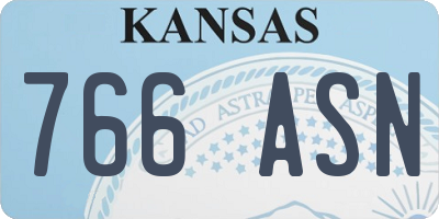 KS license plate 766ASN