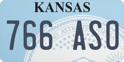 KS license plate 766ASO