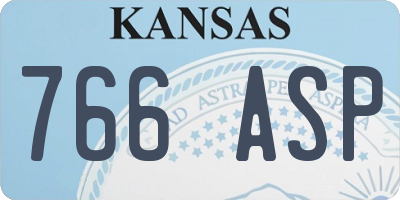 KS license plate 766ASP
