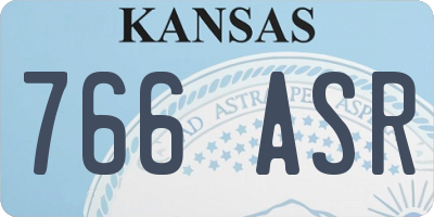 KS license plate 766ASR