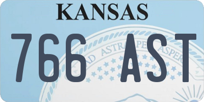 KS license plate 766AST