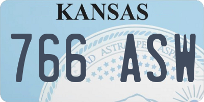 KS license plate 766ASW